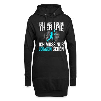 Joggen Therapie Spruch - Hoodie-Kleid - Schwarz - Vorne