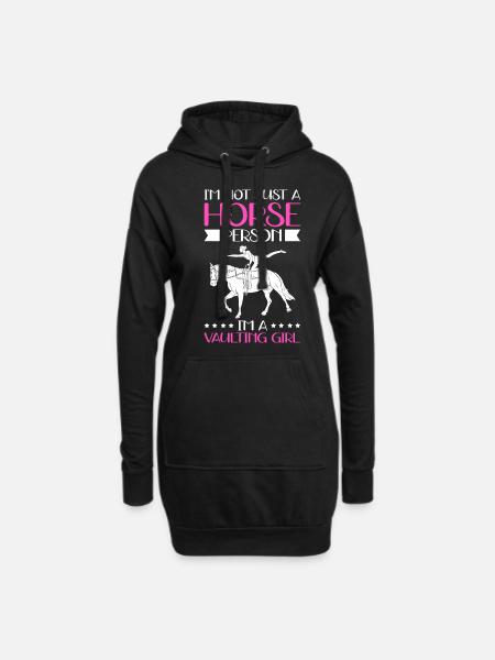 Voltige Sport équestre Sports équestres Cheval Cadeau - Sweat-shirt à capuche long Femme - noir