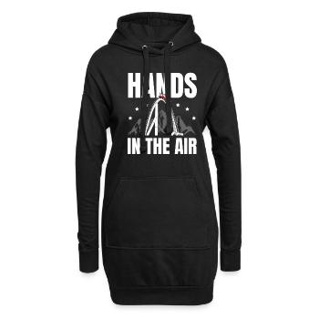 Hände In Der Luft Vergnügungspark Achterbahn - Hoodie-Kleid - Schwarz - Vorne