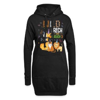 Wild Frech und Endlich 3 Jahre, 3. Geburtstag - Hoodie-Kleid - Schwarz - Vorne