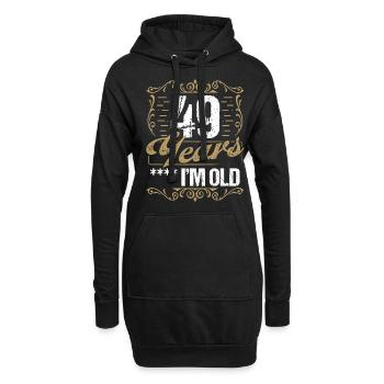 49 Year Old Sarcasm Im Old Vintage Humor Idea49 Ye - Hoodie-Kleid - Schwarz - Vorne