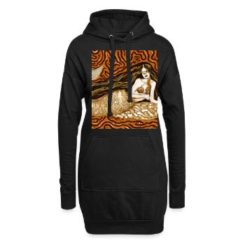 Meerjungfrau Portrait Gustav Klimt Style - Hoodie-Kleid - Schwarz - Vorne