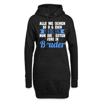 Geschwister Familie Brüder Bruder - Hoodie-Kleid - Schwarz - Vorne