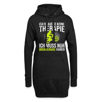 Mountainbike Therapie Spruch - Hoodie-Kleid - Schwarz - Vorne