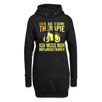 Motorrad Therapie Spruch - Hoodie-Kleid - Schwarz - Vorne