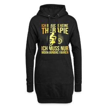 Mountainbike Therapie Spruch - Hoodie-Kleid - Schwarz - Vorne