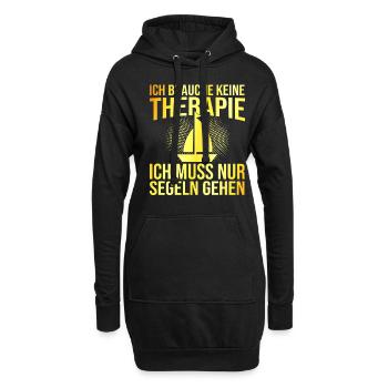 Segeln Therapie Spruch - Hoodie-Kleid - Schwarz - Vorne