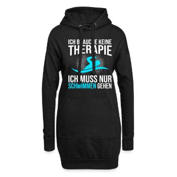Schwimmen Therapie Spruch - Hoodie-Kleid - Schwarz - Vorne
