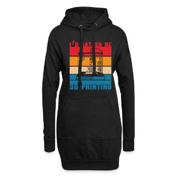 Ich Wäre Lieber Ein Liebhaber Von 3d-druckdüsen - Hoodie-Kleid - Schwarz - Vorne