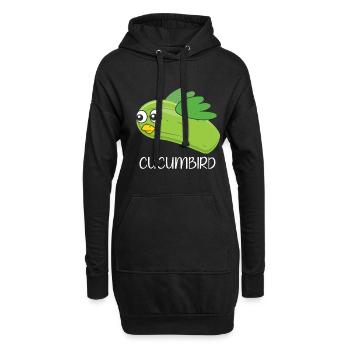 Gurkenvogel Vegetarisches Gemüse Vegane Gurke - Hoodie-Kleid - Schwarz - Vorne