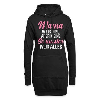 Geschwister Familie Schwestern Schwester - Hoodie-Kleid - Schwarz - Vorne