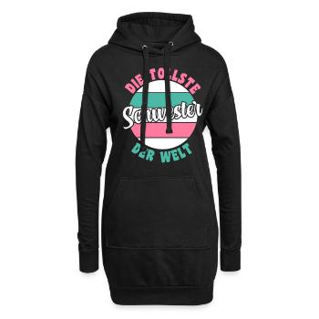 Geschwister Familie Schwestern Schwester - Hoodie-Kleid - Schwarz - Vorne