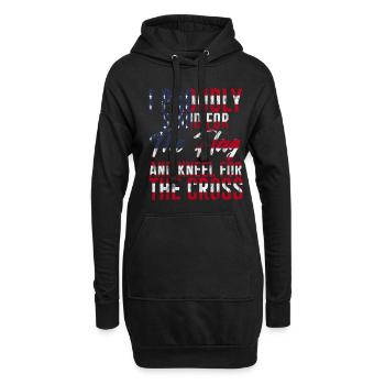 I Proudly Stand For The Flag Kneel For The Cross 3 - Hoodie-Kleid - Schwarz - Vorne