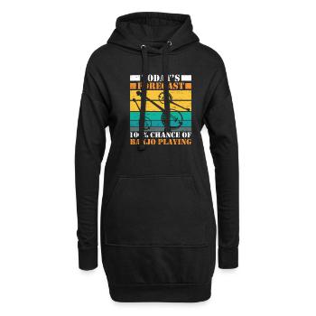 Heute Prognose Banjo Musiker Gitarre Spielen - Hoodie-Kleid - Schwarz - Vorne
