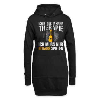 Gitarre Therapie Spruch - Hoodie-Kleid - Schwarz - Vorne
