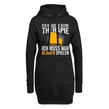 Klavier Therapie Spruch - Hoodie-Kleid - Schwarz - Vorne