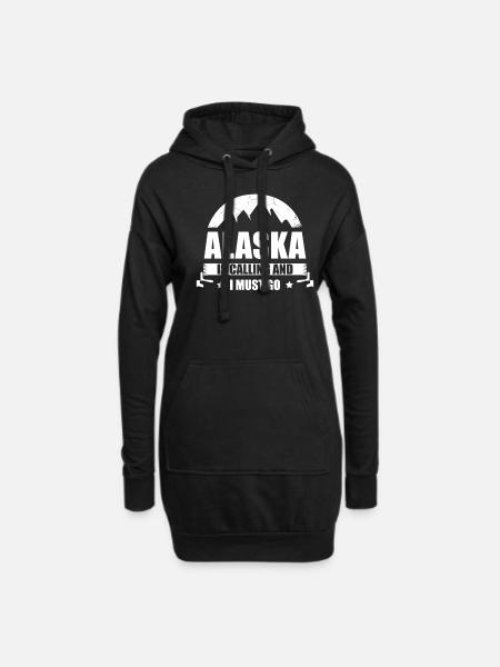 Alaska Ruft Und Ich Muss Nach Alaska Gehen - Hoodie-Kleid - Schwarz