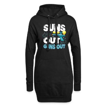 Suns Out Guns Out Pistolet de pulvérisation de pistolet à eau - Sweat-shirt à capuche long Femme - noir - Devant