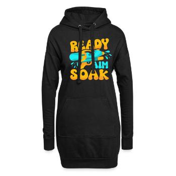 Ready Aim Soak Water Gun Squirter - Sweat-shirt à capuche long Femme - noir - Devant