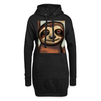 Portrait paresseux Drôle de cubisme - Sweat-shirt à capuche long Femme - noir - Devant