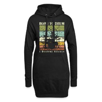 Zum Trommeln geboren - Schlagzeuger - Hoodie-Kleid - Schwarz - Vorne