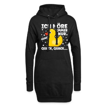 Ich höre immer nur Quack Badeente - Hoodie-Kleid - Schwarz - Vorne