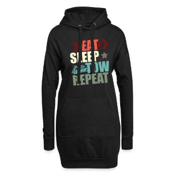 Eat Sleep Tow Wiederholen Abschleppwagen - Hoodie-Kleid - Schwarz - Vorne