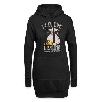 Je crois au pouvoir de guérison des pièces Coin Lover - Sweat-shirt à capuche long Femme - noir - Devant