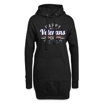 Patriotic Logo For Veterans Day - Hoodie-Kleid - Schwarz - Vorne