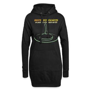 Eisstock Stockschießen Stockschütze - Hoodie-Kleid - Schwarz - Vorne