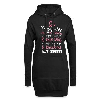 Bewusstsein Für Brustkrebs - Hoodie-Kleid - Schwarz - Vorne