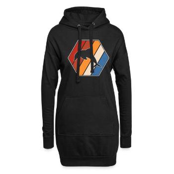 Delfin Retro - Hoodie-Kleid - Schwarz - Vorne