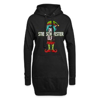 Stiefschwester Elfe Partnerlook Weihnachten - Hoodie-Kleid - Schwarz - Vorne