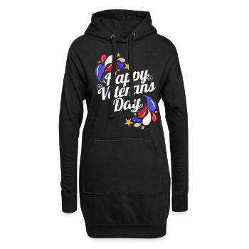 Logo For A Happy Veterans Day - Hoodie-Kleid - Schwarz - Vorne