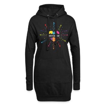 Konfetti Karneval Fasnacht Fasching Fastelovend - Hoodie-Kleid - Schwarz - Vorne