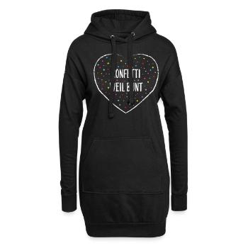 Konfetti Kölner Karneval Fasnacht Fastelovend - Hoodie-Kleid - Schwarz - Vorne