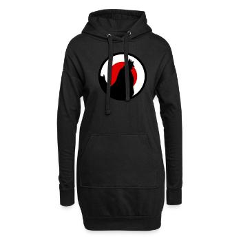 Ferme Hahn Herz - Sweat-shirt à capuche long Femme - noir - Devant