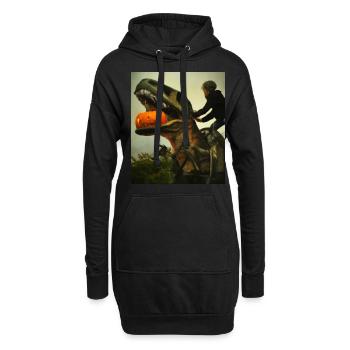 Halloween Dino Boy chevauchant des dinosaures - Sweat-shirt à capuche long Femme - noir - Devant