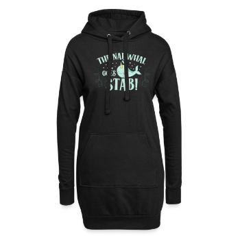 Le narval pique les amoureux des animaux licornes de mer - Sweat-shirt à capuche long Femme - noir - Devant
