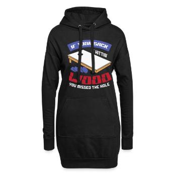 Si votre sac touche du bois, vous avez le trou - Sweat-shirt à capuche long Femme - noir - Devant