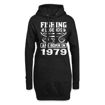 Les légendes de la pêche sont nées en 1979 - Sweat-shirt à capuche long Femme - noir - Devant