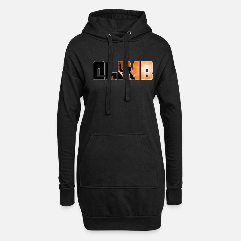 klettern - Hoodie-Kleid - Schwarz