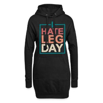 Je déteste les jambes Jour 10 - Sweat-shirt à capuche long Femme - noir - Devant