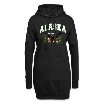 Alaska Geschenk Kinder Herren Damen USA Natur Eis - Hoodie-Kleid - Schwarz - Vorne