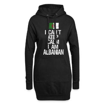 Je ne peux pas rester calme Je suis albanais - Sweat-shirt à capuche long Femme - noir - Devant