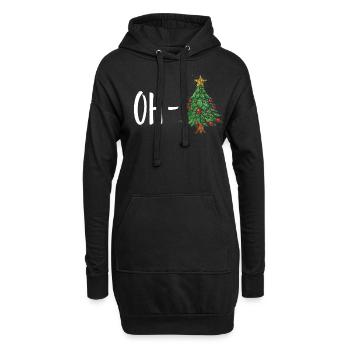 Oh arbre de Noël arbre de Noël arbre de Noël Arbre de Noël - Sweat-shirt à capuche long Femme - noir - Devant