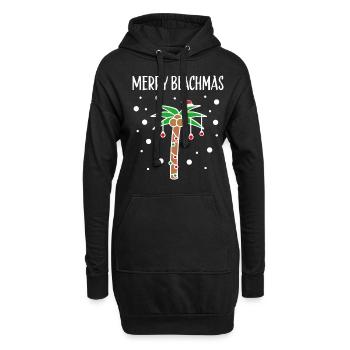 Joyeux Beachmas Palm Beach Sea Holiday Noël - Sweat-shirt à capuche long Femme - noir - Devant