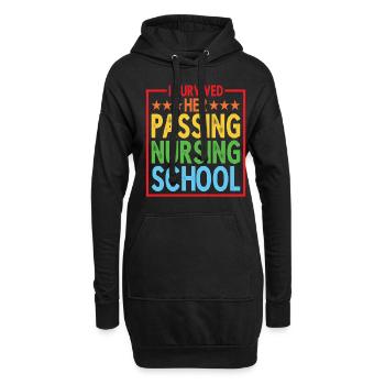 J’ai survécu à son décès à l’école d’infirmières 19 - Sweat-shirt à capuche long Femme - noir - Devant