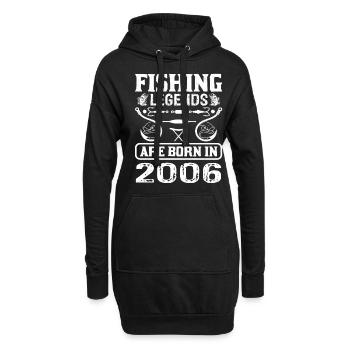 Les légendes de la pêche sont nées en 2006 - Sweat-shirt à capuche long Femme - noir - Devant