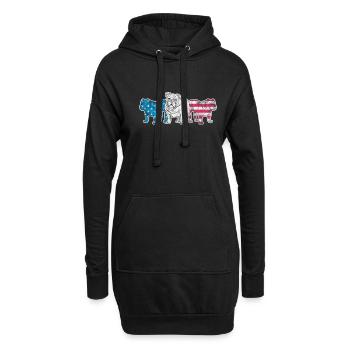 American Bulldog Dog Dog Lovers Cadeau - Sweat-shirt à capuche long Femme - noir - Devant
